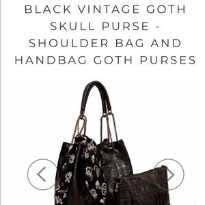 Black Vintage Gothic Skulls Shoulderbag